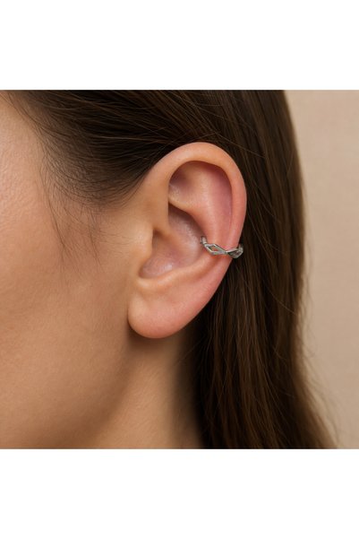 Sinsemilla Jewelry Silver Color Geometric Angular Orbital Ear Cuff Piercing