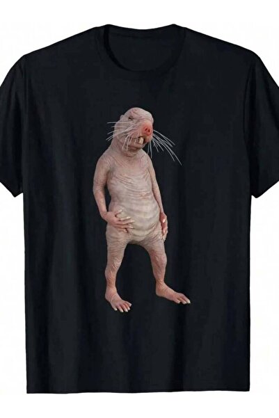 26LIK I Really Like Moles Okay? Naked Mole Rat T-Shirt Short Sleeve Crew Neck...