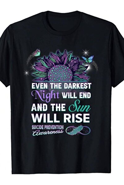 29CUN Retro Suicide Prevention Ribbon T-Shirt - The Sun Will Rise, Mental Gif...