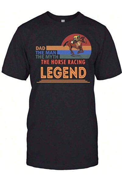 2BIR Retro Sunset With Dad Man Myth Horse Racing And The Legend Men Streetwea...