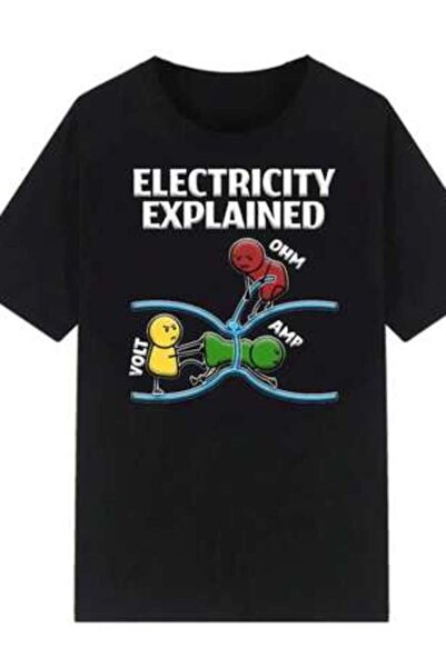 25W تي شيرت كلاسيكي برسومات هندسية كهربائية من Ohm's Law Ohm Electronic Novel...