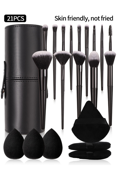 Choice1 black Black Makeup Brush Set Professional Super Soft Detail Brush Blu...