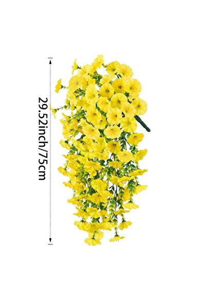 Choice9 2pcs yellow Durable Artificial Morning Glory Hanging Flowers UV Resis...