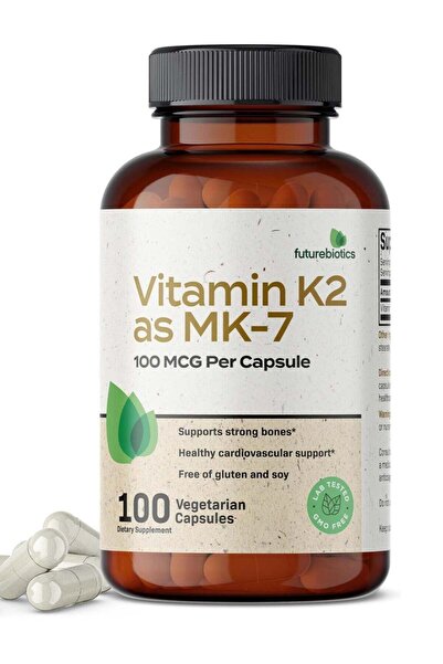 Futurebiotics فيتامين ك2 (MK-7)، 100 ميكروغرام، 100 كبسولة نباتية