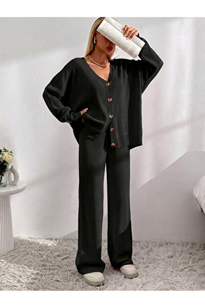 SAYZEN BASIC CARDIGAN PANTS TOP-BOTTOM SET