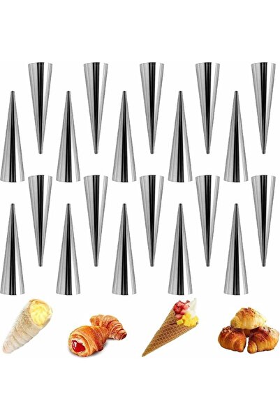 STARSTAR 20-piece set of cannoli and cream horn molds - Stainless steel, suit...
