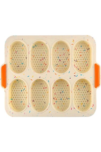 STARSTAR Colorful Polka Dot Silicone 8-Groove Muffin Cup Baking Pan
