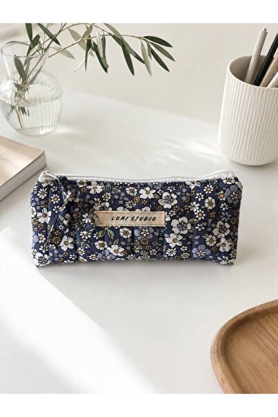 lumi Studio Mavi Tiny Flowers Bez Kalemlik-Organizer