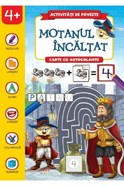 Litera Motanul incaltat. Carte cu autocolante