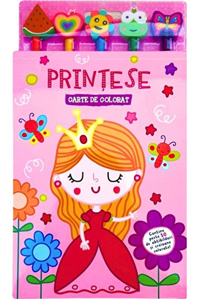 Flamingo Carte de colorat cu 5 creioane. Printese