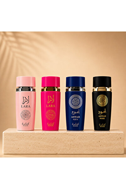 MANASIK SET 4 PARFUMURI 100 ml - LARA CANDY + LARA PINK + ASWAD AQUA + ASWAD ...