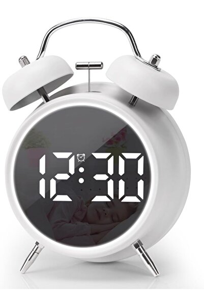 STARSTAR Digital Dual-Bell Electronic LED Alarm Clock Plug Play Silent Metal ...