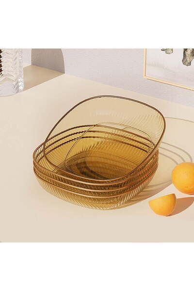 STARSTAR 4-Piece Square Snack Plate Set, Transparent Multi-Purpose Appetizer ...
