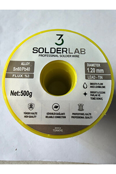Genel Markalar 3 SOLDERLAB Sn60Pb40 Lehim Teli 500 Gr 1,2 Mm %3 Flux Elektron...