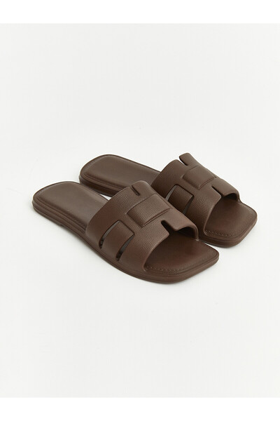 LC Waikiki Nevavm Leather-Look Women's Slippers with a Difference