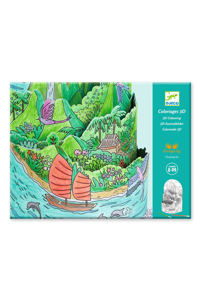 djeco Coloring and assembly sheets Layered island landscape,