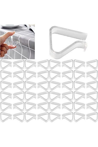 Morvena Picks 48 de cleme transparente pentru față de masă, cleme de fixare f...