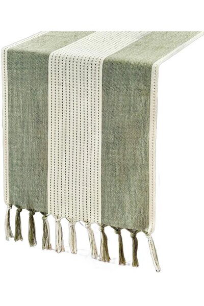 Generic Brand Table runner - 33 x 183 cm - Country style table runner - Green...