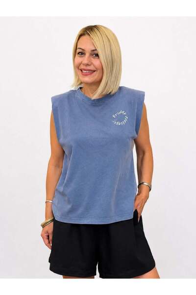 SİSTA MODA 654 Zr Friday Printed, Washable, Padded, Sleeveless T-Shirt