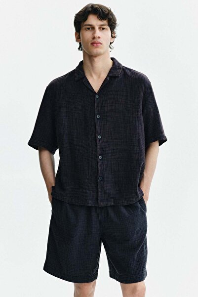 H&M Relaxed Fit Short-sleeved muslin shirt