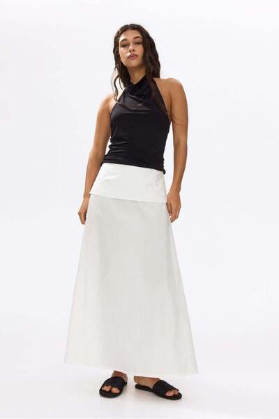 H&M Flounced poplin skirt