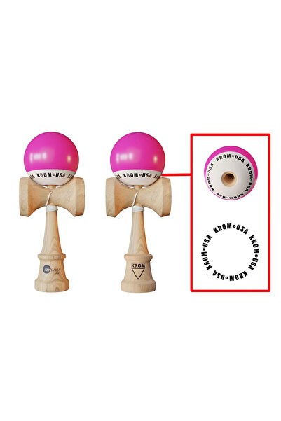 OEM Kendama KROM USA Roz ,18, 5 cm, Base cup, Cupe mari si set ata cadou