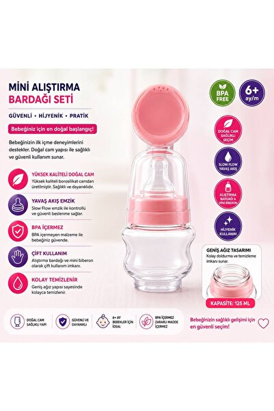 Generic Brand Natural Glass Mini Training Cup Set 60 ml 6+ Months Bpa Free Ba...