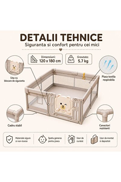 Generic Brand Tarc pentru Joaca in Siguranta pentru Copii , Dimensiuni 120 x ...