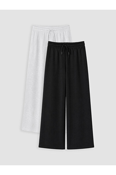LC Waikiki Lcw Kids Gray Wide Leg Girls' 2-Piece Sweatpants
