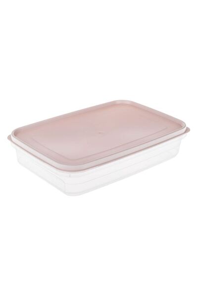 BAMI NETWORK Caserola Dreptunghiulara cu Capac Roz Pudrat Plastic 2.1L