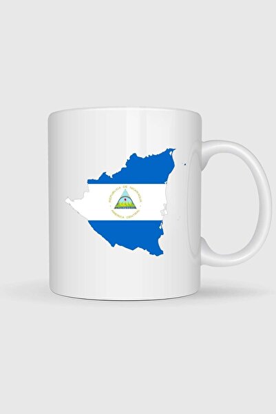 Bahriyeli Collection Nicaragua Flag and Map Printed Mug