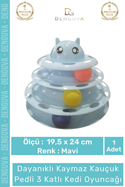 Denguva # Cat Toy 3-Tier Cat Headed Ball Moving Tower Educational Cat Toy 19....