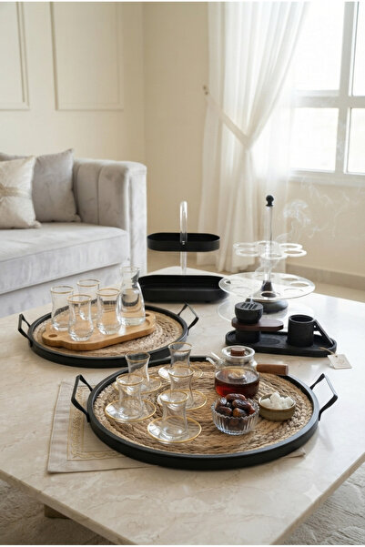 Generic *5-Piece Serving Tray Set with Cup Organizer and Metal Incense Burner...