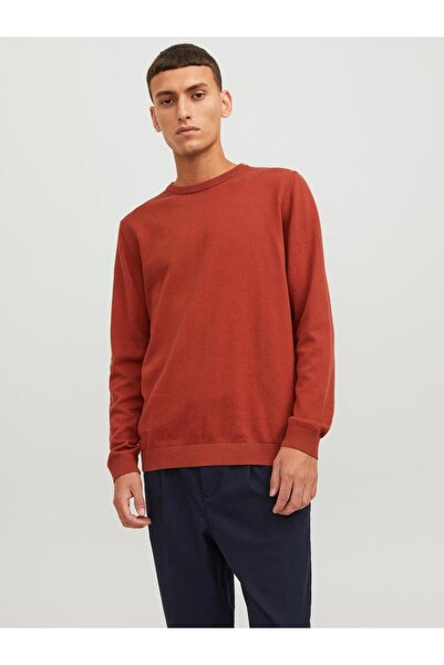 Jack & Jones Πουλόβερ ανδρικό "Basic Knit" κεραμιδί