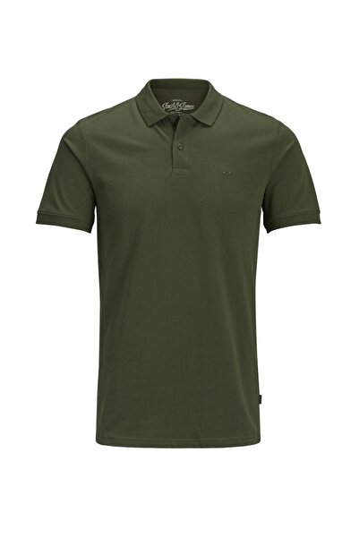 Jack & Jones Μπλούζα polo κοντομάνικη ανδρική "Basic polo" χακί