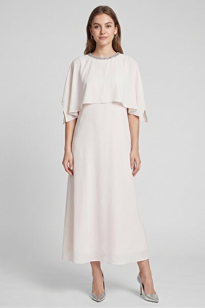 JASON WU فستان ماكسي سادة للنساء، كريمي