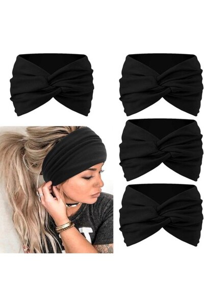 STARSTAR 4-pack women's soft elastic sports running headbands, skincare and d...