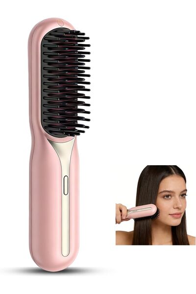 STARSTAR Rechargeable wireless heated hair straightener - ideal travel comb f...