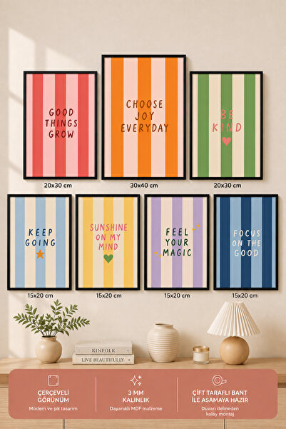 UNT 7-Piece Frame-Looking Modern Painting Set |   Retro & Pop Art |   Motivat...