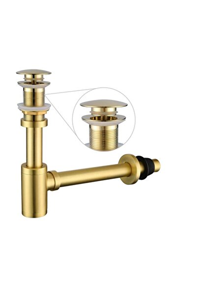 STARSTAR Brushed Gold Bathroom Sink Drain Kit - Non-Overflow Pull-Out Hose - ...