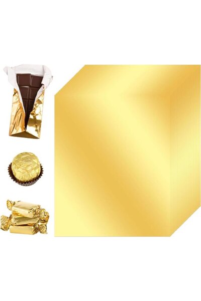 STARSTAR Gold aluminum foil wrapping paper 100 pieces - 19 x 16 cm for chocol...
