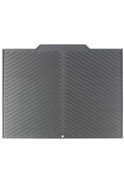 STARSTAR 34 x 0.3 x 40 cm gray ribbed rubber sink edge drainage mat with exce...