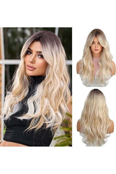 STARSTAR Women's Blonde Wig/Long Curly Wig, Women's Wig, Wavy Wig with Bangs,...