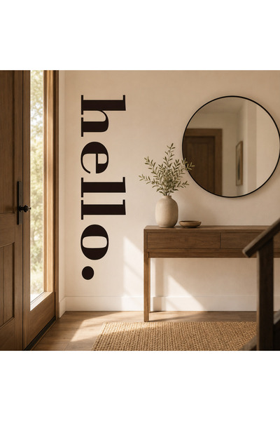 Generic Brand Modern Hello Wall Sticker, Black Typography Wall Decal, Removab...