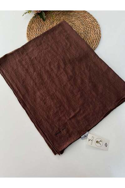 HAREM SCARF شال قطني من هاريم نيلدا داكن اللون HFN0126