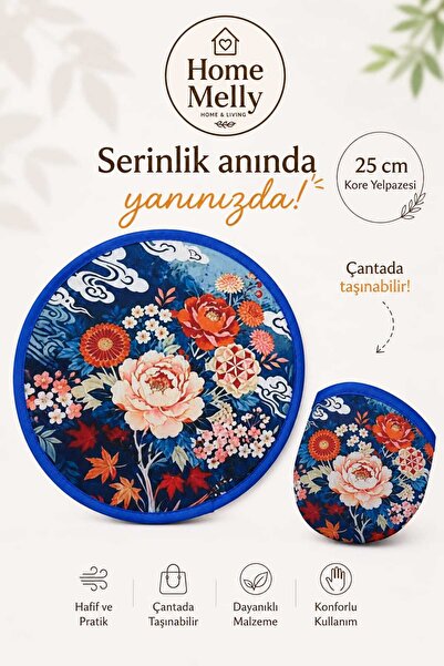 btm home 25cm Kore Yelpazesi, Katlanabilir - Çantada Taşınabilir Yuvarlak, Ça...