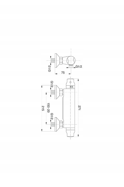 Hydroland BATERIE TERMOSTATICĂ DE BAIE FĂRĂ FUNCȚIE DE SPUMARE AMAZONKA CROM