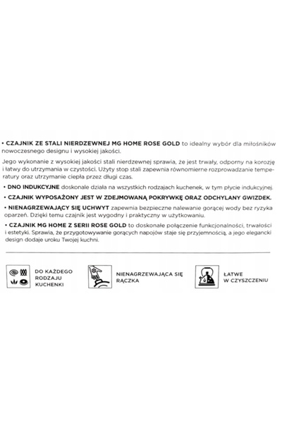 NO BRAND MG HOME ROSE GOLD Ceainic tradițional cu fluier 3 l din oțel inoxidabil