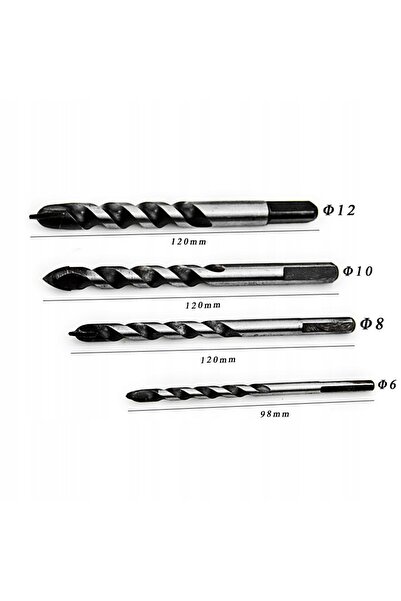 NO BRAND Burghie pentru sticlă și ceramică, 4 bucăți, 6/8/10/12mm