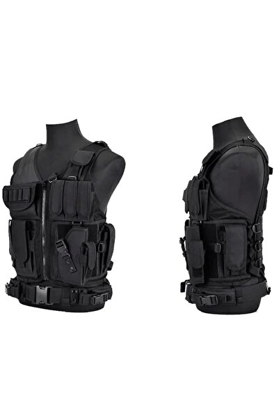 NO BRAND VESTĂ TACTICĂ PROTECȚIONISTĂ MILITARĂ CU CENTURĂ, BORSE MOLLE PENTRU...